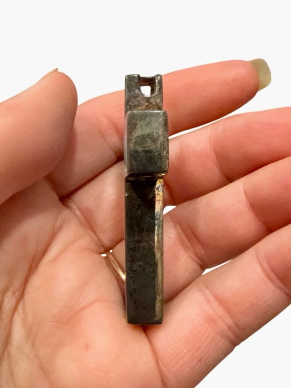 Vintage 2” Turquoise Inlay Sterling Silver 1/2“ Thick Cross Pendant, 14.2g
